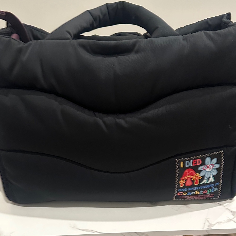 Coach Black Quilted Bag with Patch